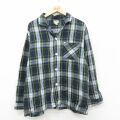 XL★古着 エルエルビーン 長袖 フランネル パジャマ シャツ メンズ 00年代 00s コットン 開襟 オープンカラー 紺他 チェック【spe】 25dec13