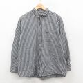 XL★古着 長袖 フランネル シャツ メンズ 90年代 90s コットン ボタンダウン 黒他 チェック 25dec13