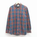 XL★古着 エルエルビーン 長袖 フランネル シャツ メンズ 00年代 00s コットン ボタンダウン 紺他 チェック 25dec24