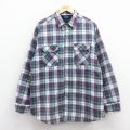 XL★古着 ウールリッチ 長袖 フランネル シャツ メンズ 90年代 90s 紺 チェック 内側キルティング 26jan07