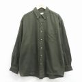 XL★古着 エディーバウアー 長袖 ウール シャツ メンズ 00年代 00s 大きいサイズ ボタンダウン 緑 26jan08