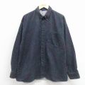 XL★古着 長袖 フランネル シャツ メンズ 00年代 00s ペイズリー柄 コットン ボタンダウン 緑 26jan08