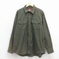XL★古着 ウールリッチ 長袖 フランネル シャツ メンズ 00年代 00s 大きいサイズ コットン 緑 26jan08