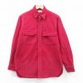 M★古着 エルエルビーン 長袖 ヘビー フランネル シャツ メンズ 80年代 80s コットン USA製 エンジ 26jan15