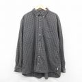 XL★古着 ジェイクルー 長袖 フランネル シャツ メンズ 00年代 00s 大きいサイズ ロング丈 コットン 薄紺他 チェック 26jan15
