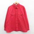 XL★古着 レッドキャップ 長袖 ヘビー フランネル シャツ メンズ 90年代 90s 大きいサイズ コットン USA製 赤 26jan15