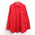XL★古着 ペンドルトン 長袖 ウール シャツ メンズ 80年代 80s ヒジ当て 大きいサイズ ロング丈 USA製 赤 26jan16