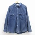 L★古着 セントジョンズベイ 長袖 ヘビー フランネル シャツ メンズ 90年代 90s シャモアクロス 紺 26jan17