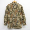 XL★古着 ウールリッチ 長袖 ヘビー フランネル シャツ メンズ OUTDOOR 釣り 総柄 コットン ボタンダウン 緑他 26feb04