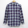 L★古着 アメリカンイーグル 長袖 ヘビー フランネル シャツ メンズ 90年代 90s 紺他 チェック 26feb04