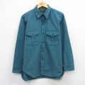 XL★古着 エディーバウアー 長袖 ヘビー フランネル シャツ メンズ 90年代 90s USA製 緑 26feb04