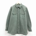 XL★古着 ウールリッチ 長袖 ヘビー フランネル シャツ メンズ 大きいサイズ ロング丈 コットン 濃緑 26feb10