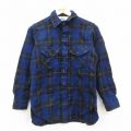 S★古着 ウールリッチ 長袖 ウール シャツ メンズ 80年代 80s USA製 紺他 チェック 26feb17