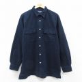 XL★古着 チェロキー 長袖 フランネル シャツ メンズ 00年代 00s ロング丈 コットン 紺 26feb17