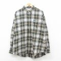 XL★古着 ラルフローレン チャップス 長袖 ブランド フランネル シャツ メンズ 90年代 90s 大きいサイズ コットン ボタンダウン 緑他 チェック 26feb21