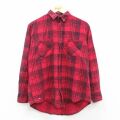 L★古着 ディッキーズ 長袖 フランネル シャツ メンズ 90年代 90s コットン 赤他 チェック 26feb21