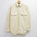 XL★古着 ノーティカ 長袖 ヘビー フランネル シャツ メンズ 90年代 90s ワンポイントロゴ コットン 薄黄 26feb25