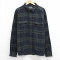 XL★古着 ウールリッチ 長袖 ヘビー フランネル シャツ 大きいサイズ コットン 緑他 チェック 26feb25
