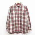 XL★古着 エルエルビーン 長袖 フランネル シャツ メンズ 00年代 00s コットン ボタンダウン 赤他 チェック【spe】 26mar03