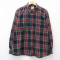 XL★古着 エルエルビーン 長袖 フランネル シャツ メンズ 00年代 00s コットン ボタンダウン 緑他 タータン チェック 26mar07