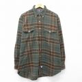 XL★古着 ラルフローレン 長袖 ブランド フランネル シャツ メンズ 90年代 90s 大きいサイズ ロング丈 コットン ボタンダウン 茶他 チェック【spe】 26mar19
