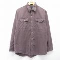 L★古着 長袖 ヘビー フランネル シャツ メンズ 90年代 90s コットン USA製 茶系【spe】 26mar19