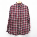 XL★古着 ラルフローレン チャップス 長袖 ブランド フランネル シャツ メンズ 90年代 90s コットン ボタンダウン 赤他 チェック 26mar30
