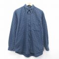 L★古着 バンヒューセン 長袖 フランネル シャツ メンズ コットン 紺他 チェック 26mar30