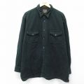 XL★古着 セントジョンズベイ 長袖 ヘビー フランネル シャツ メンズ 大きいサイズ コットン 濃緑 26mar30