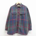XL★古着 エルエルビーン 長袖 フランネル シャツ メンズ 80年代 80s 大きいサイズ コットン 緑他 チェック 26apr10