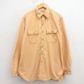 XL★古着 エルエルビーン 長袖 フランネル シャツ メンズ 80年代 80s ロング丈 ベージュ 26apr10