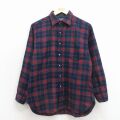 L★古着 ペンドルトン 長袖 ウール シャツ メンズ 80年代 80s USA製 紺他 チェック 26apr15
