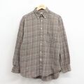 L★古着 ギャップ GAP 長袖 フランネル シャツ メンズ 00年代 00s コットン ボタンダウン ベージュ他 チェック 26apr15