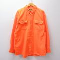 XL★古着 カベラス 長袖 シャツ メンズ 00年代 00s 大きいサイズ ロング丈 ボタンダウン オレンジ 26apr21