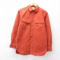 M★古着 エルエルビーン 長袖 ヘビー フランネル シャツ メンズ 00年代 00s コットン オレンジ 26apr21