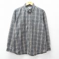 XL★古着 エルエルビーン 長袖 フランネル シャツ メンズ 00年代 00s コットン ボタンダウン グレー他 チェック 26apr21