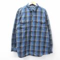 XL★古着 ラルフローレン ポロスポーツ 長袖 ブランド フランネル シャツ メンズ 大きいサイズ ロング丈 コットン 紺他 チェック 26apr25