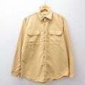 L★古着 セントジョンズベイ 長袖 ヘビー フランネル シャツ メンズ 90年代 90s シャモアクロス コットン USA製 黄系【spe】 26apr25