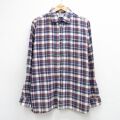XL★古着 アロー 長袖 フランネル シャツ メンズ 90年代 90s コットン 濃紺他 チェック 26apr30
