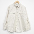 XL★古着 長袖 ヘビー フランネル シャツ メンズ 00年代 00s コットン 薄ベージュ 26feb07