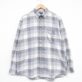 XL★古着 TRADER BAY 長袖 フランネル シャツ メンズ コットン グレー他 チェック 26feb07