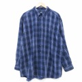 XL★古着 ウールリッチ 長袖 フランネル シャツ メンズ 00年代 00s 大きいサイズ ロング丈 コットン 青他 チェック 26feb07