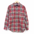 L★古着 ラルフローレン 長袖 ブランド ヘビー フランネル シャツ メンズ 90年代 90s コットン 赤他 チェック【spe】 26feb07