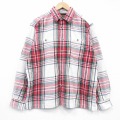XL★古着 ボストントレーダーズ 長袖 ヘビー フランネル シャツ メンズ 00年代 00s 大きいサイズ コットン 赤他 チェック 26feb07