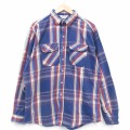 XL★古着 ファイブブラザー 長袖 ヘビー フランネル シャツ メンズ 80年代 80s 大きいサイズ USA製 紺他 チェック【spe】 26feb07
