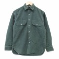 M★古着 アールイーアイ 長袖 フランネル シャツ メンズ コットン 濃緑 26feb07