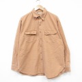 XL★古着 エルエルビーン 長袖 ヘビー フランネル シャツ メンズ 80年代 80s シャモアクロス 大きいサイズ コットン USA製 薄オレンジ 26feb13