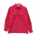 M★古着 エルエルビーン 長袖 ヘビー フランネル シャツ レディース 90年代 90s コットン 赤 26feb13