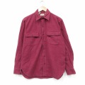 L★古着 エルエルビーン 長袖 ヘビー フランネル シャツ メンズ 80年代 80s コットン USA製 エンジ 26feb13