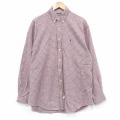 XL★古着 ラルフローレン 長袖 ブランド フランネル シャツ メンズ 90年代 90s ワンポイントロゴ 大きいサイズ ロング丈 コットン ボタンダウン 赤他 チェック【spe】 26feb13